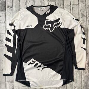 FOX Racing Jersey Men's Sz XL Black White Long Sleeve Motocross Dirt Bike